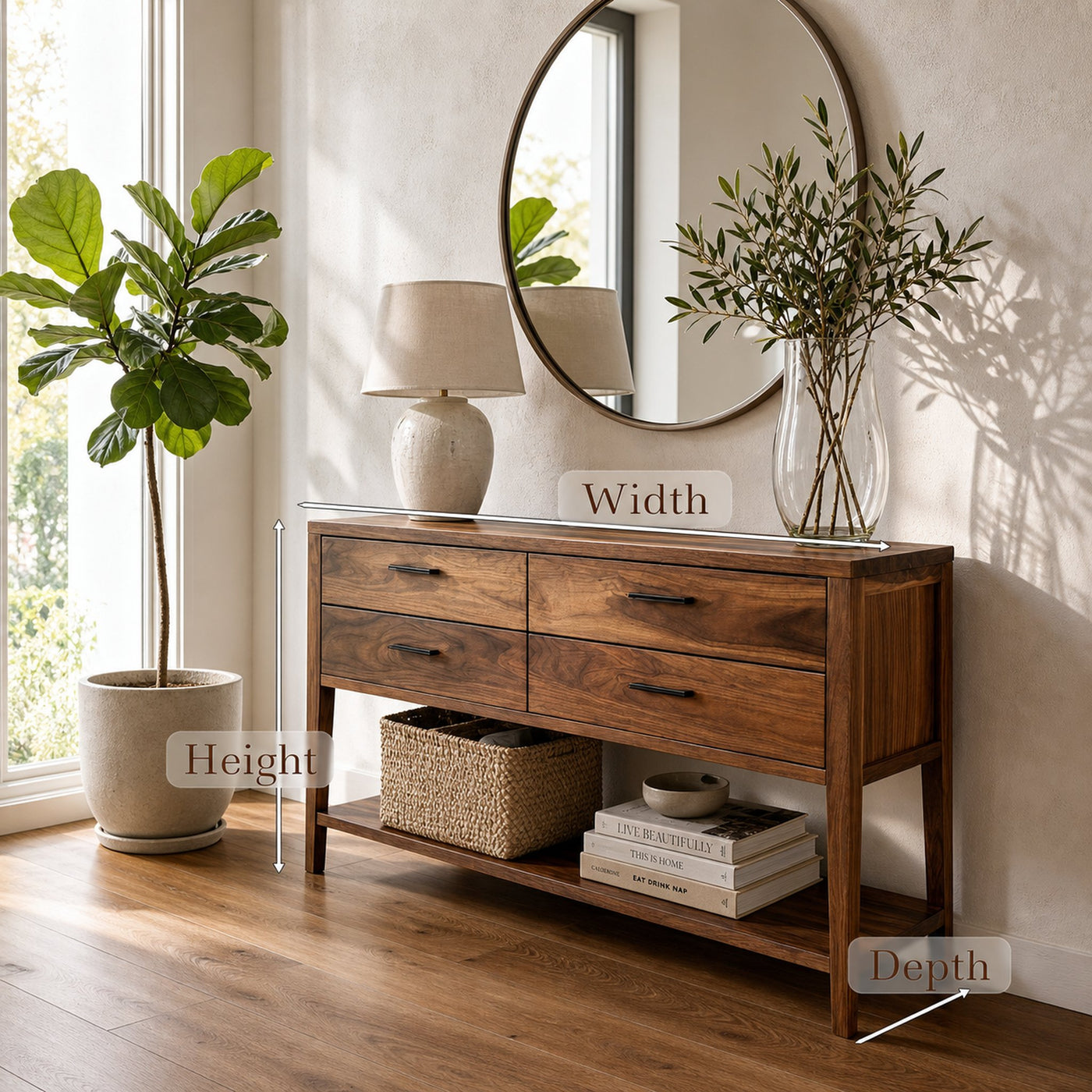 Modern Wood Console Table With Storage For Hallway Styling - product view 8