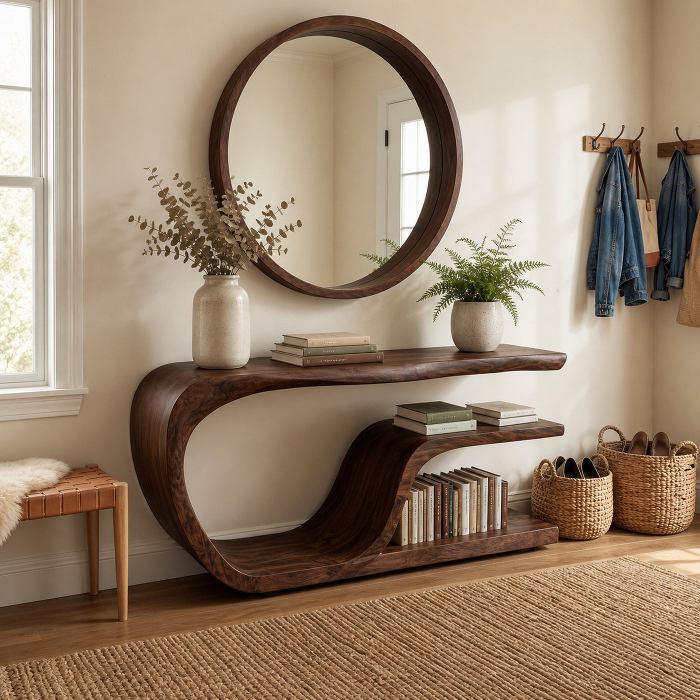 Modern Wood Console Table With Storage For Living Room - product view 2