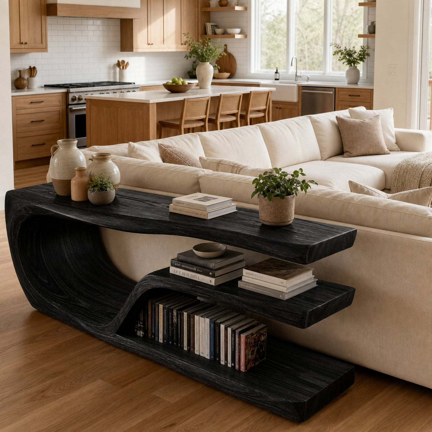 Modern Wood Console Table With Storage For Living Room - product view 3
