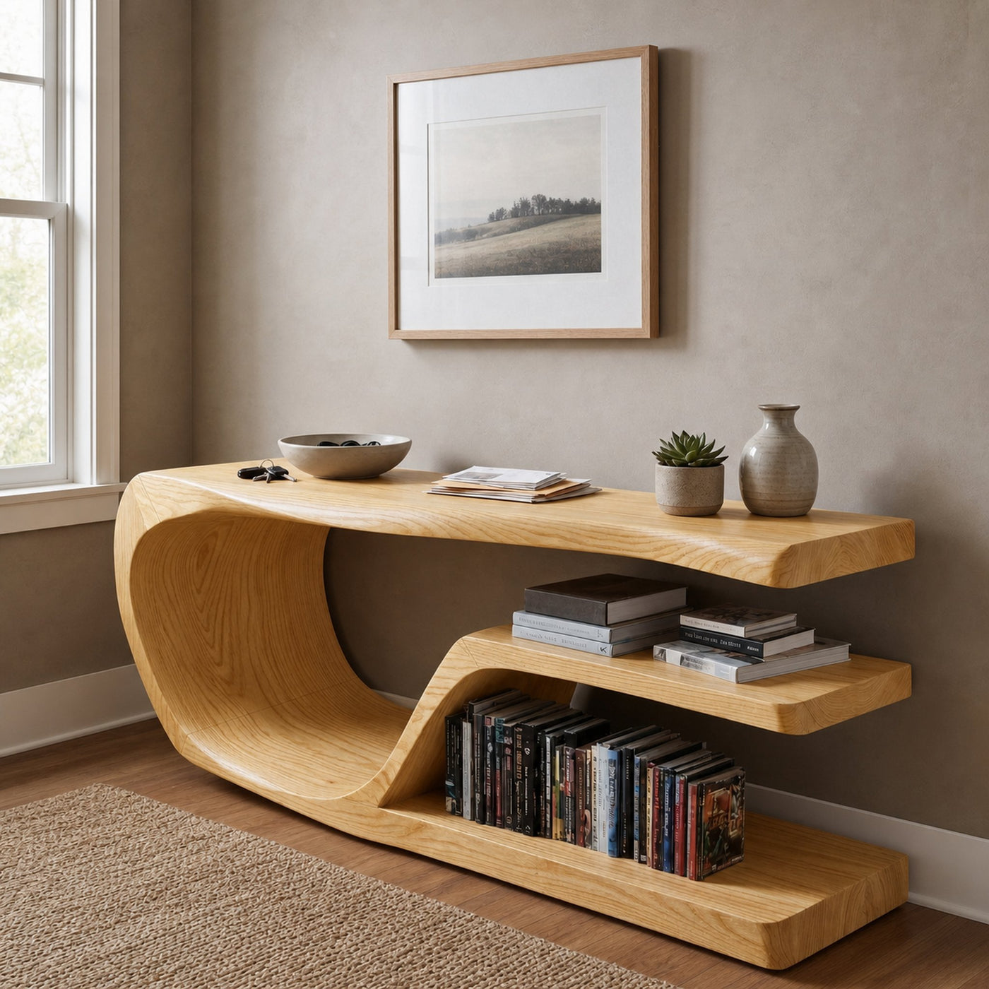 Modern Wood Console Table With Storage For Living Room - product view 4