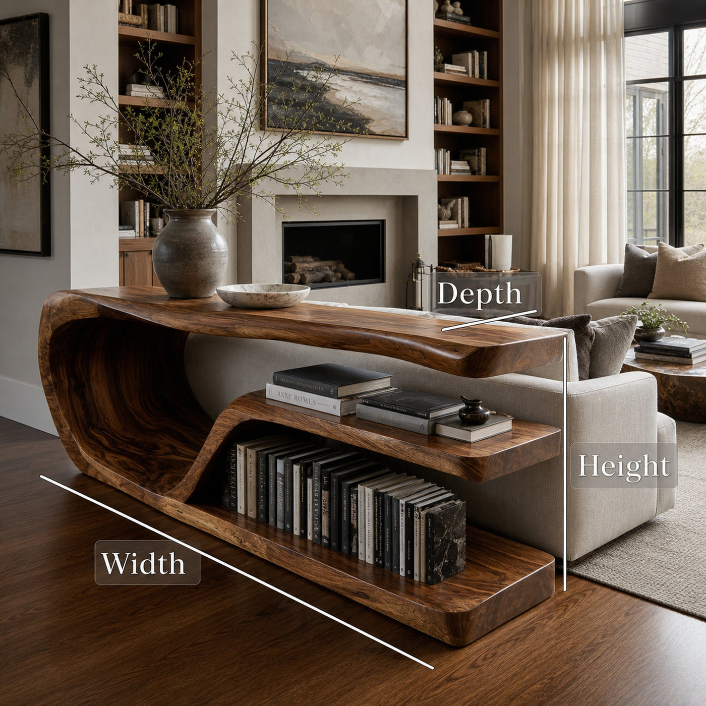 Modern Wood Console Table With Storage For Living Room - product view 7