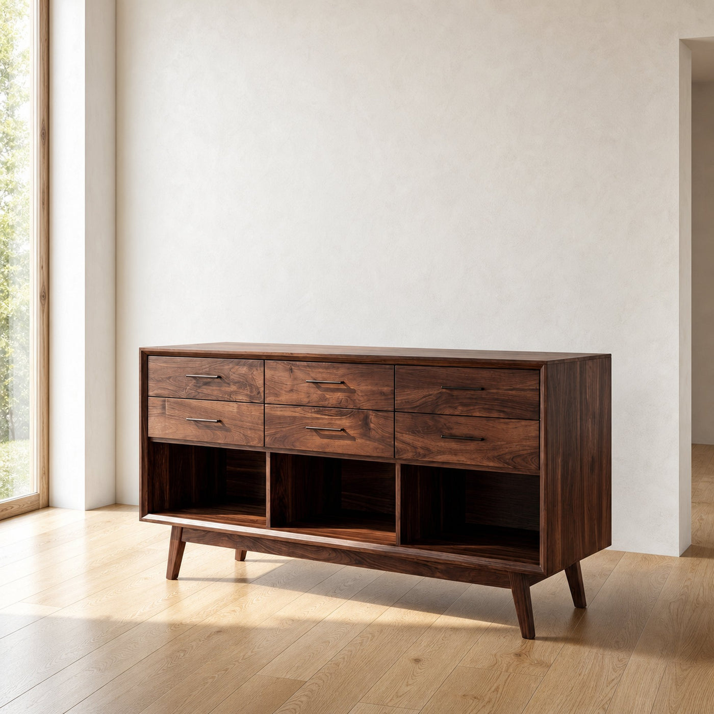 Modern Wooden Console Table With Open Shelf For Entryway - product view 7