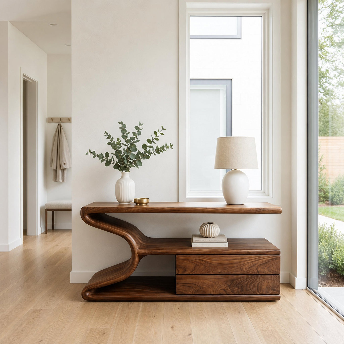 Modern Wooden Console Table With Storage For Statement Living Space