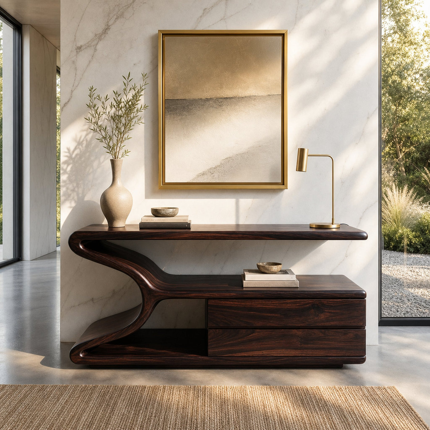 Modern Wooden Console Table With Storage For Statement Living Space - product view 7