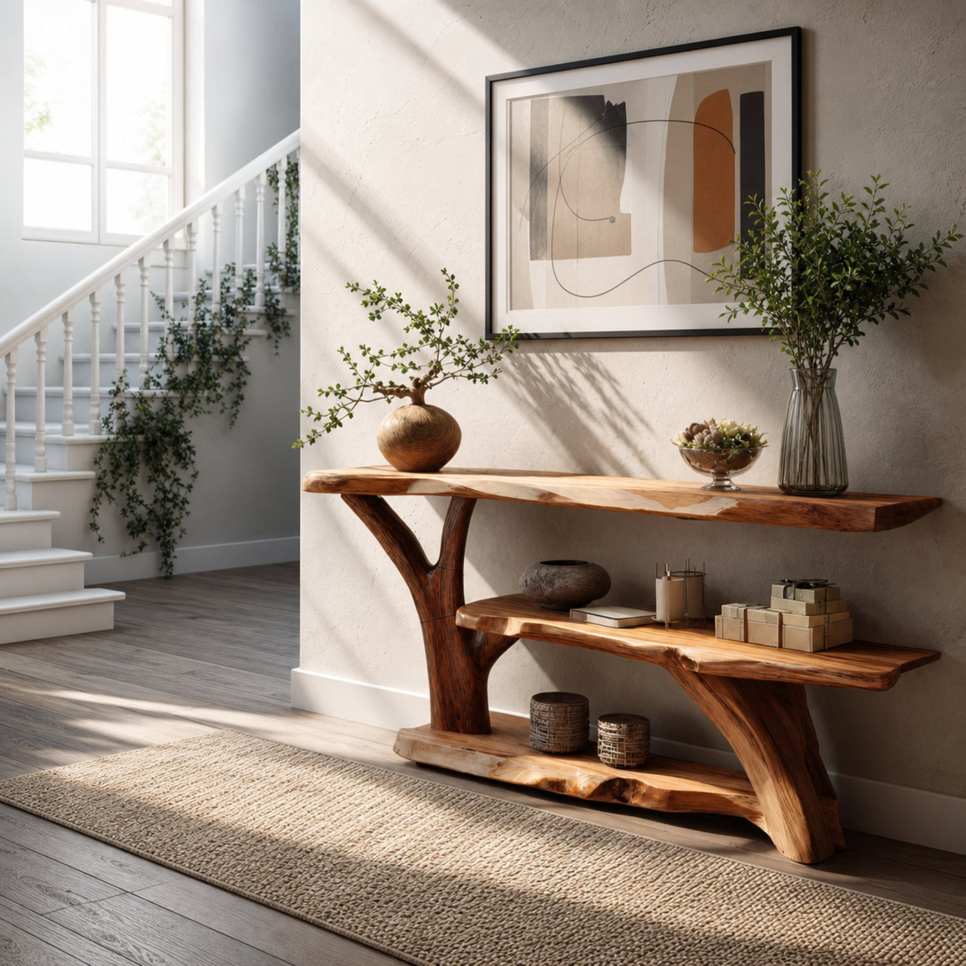 Modern Wooden Live Edge Console Table For Entryway Home Decoration - product view 2