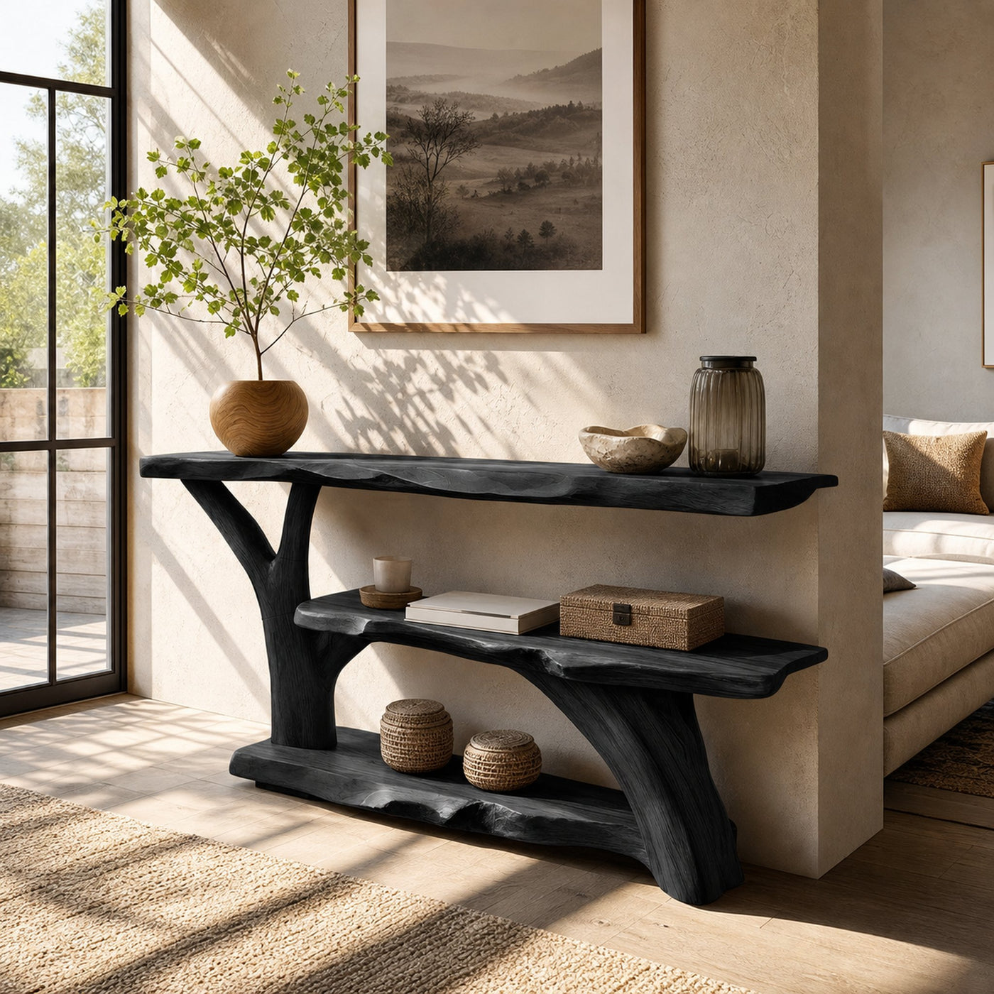 Modern Wooden Live Edge Console Table For Entryway Home Decoration - product view 4