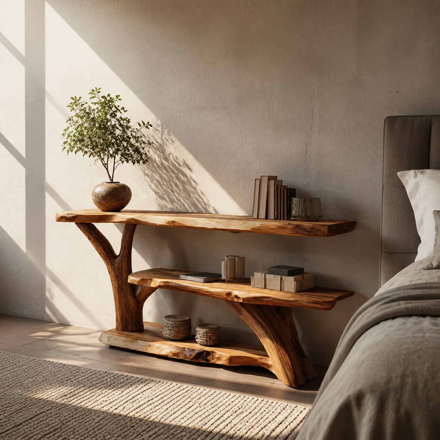 Modern Wooden Live Edge Console Table For Entryway Home Decoration - product view 6