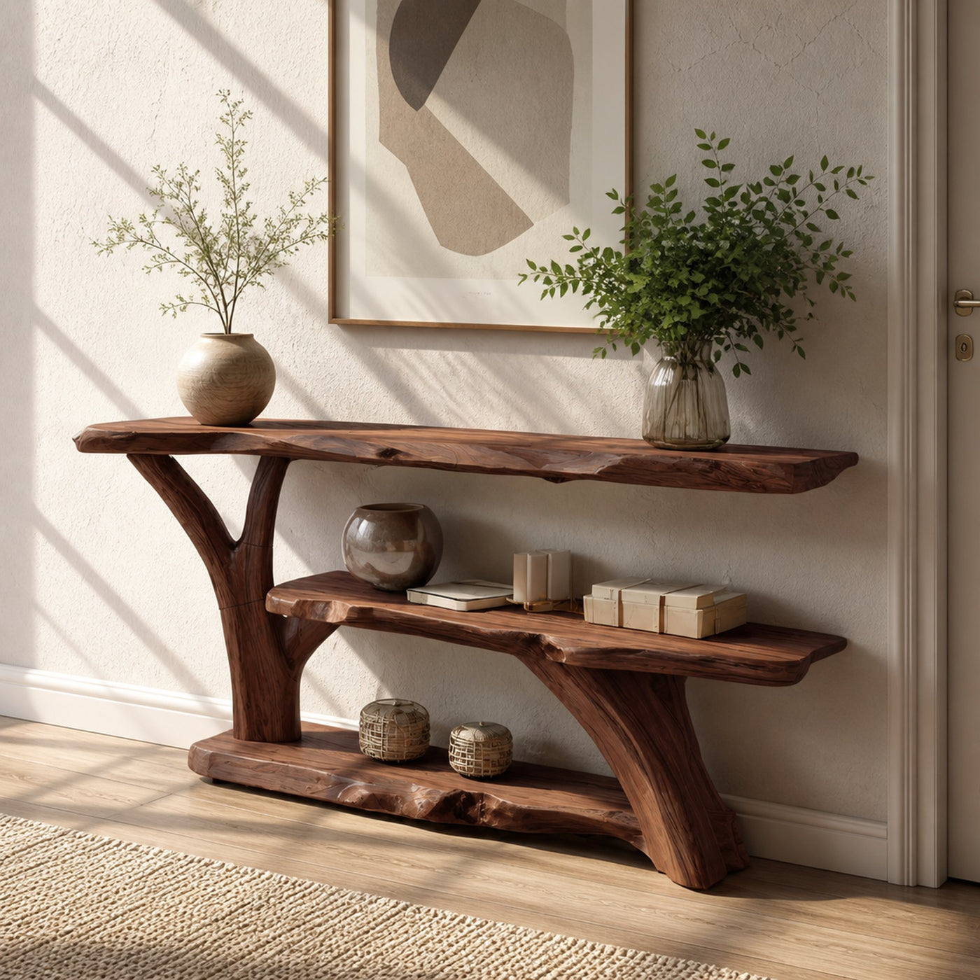 Modern Wooden Live Edge Console Table For Entryway Home Decoration - product view 7