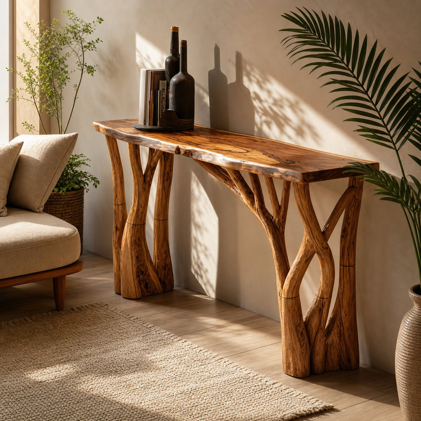 Modern Wooden Live Edge Console Table For Living Room Decoration - product view 6