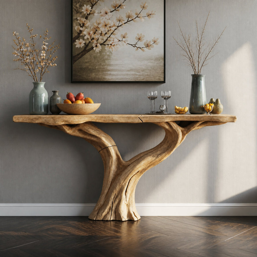Narrow Console Table Live Edge Table Home Decor