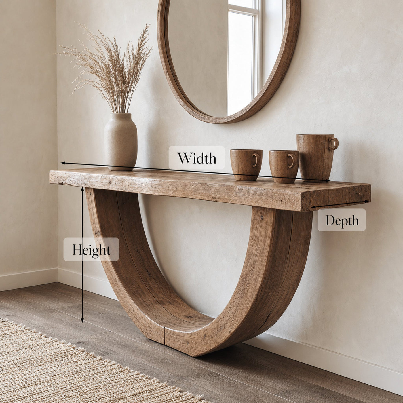 Narrow Console Table Living Edge Table Home Decor - product view 6