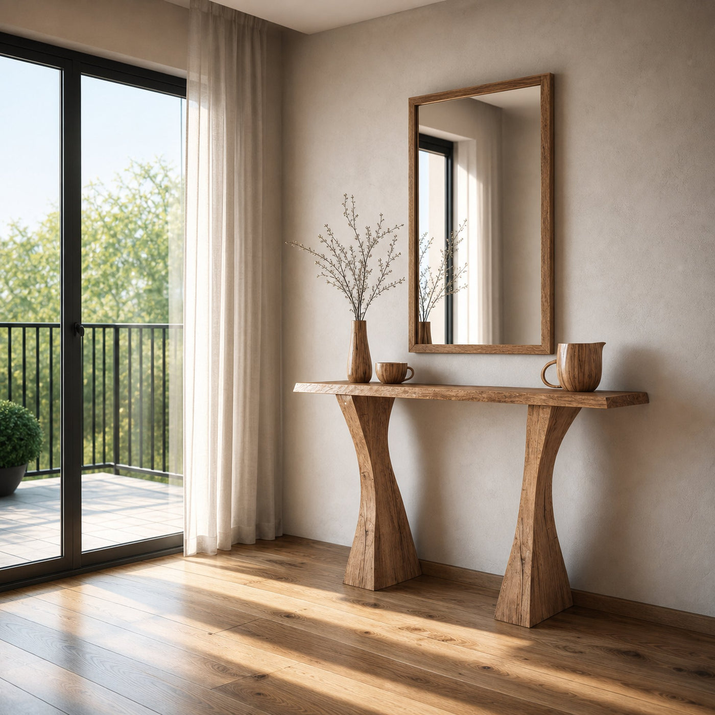 Narrow Floating Edge Console Table Entry Table - product view 2