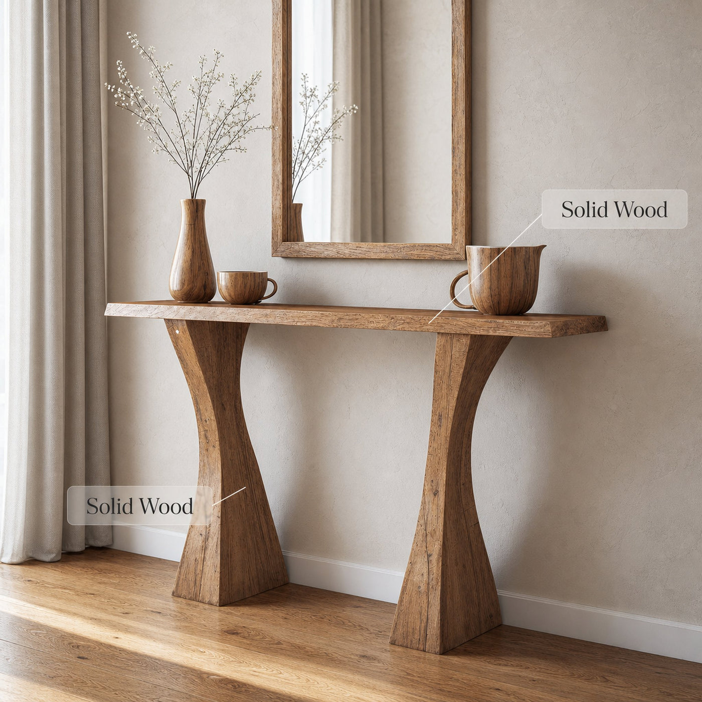 Narrow Floating Edge Console Table Entry Table - product view 5