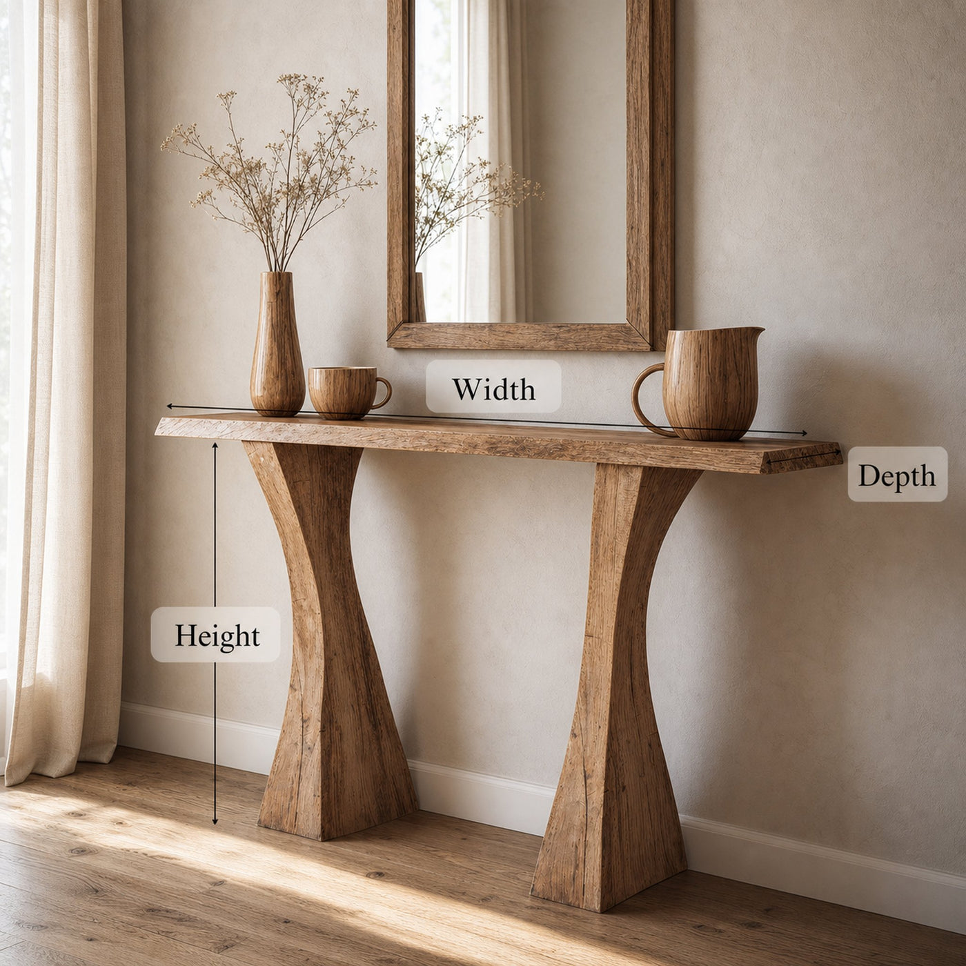 Narrow Floating Edge Console Table Entry Table - product view 6