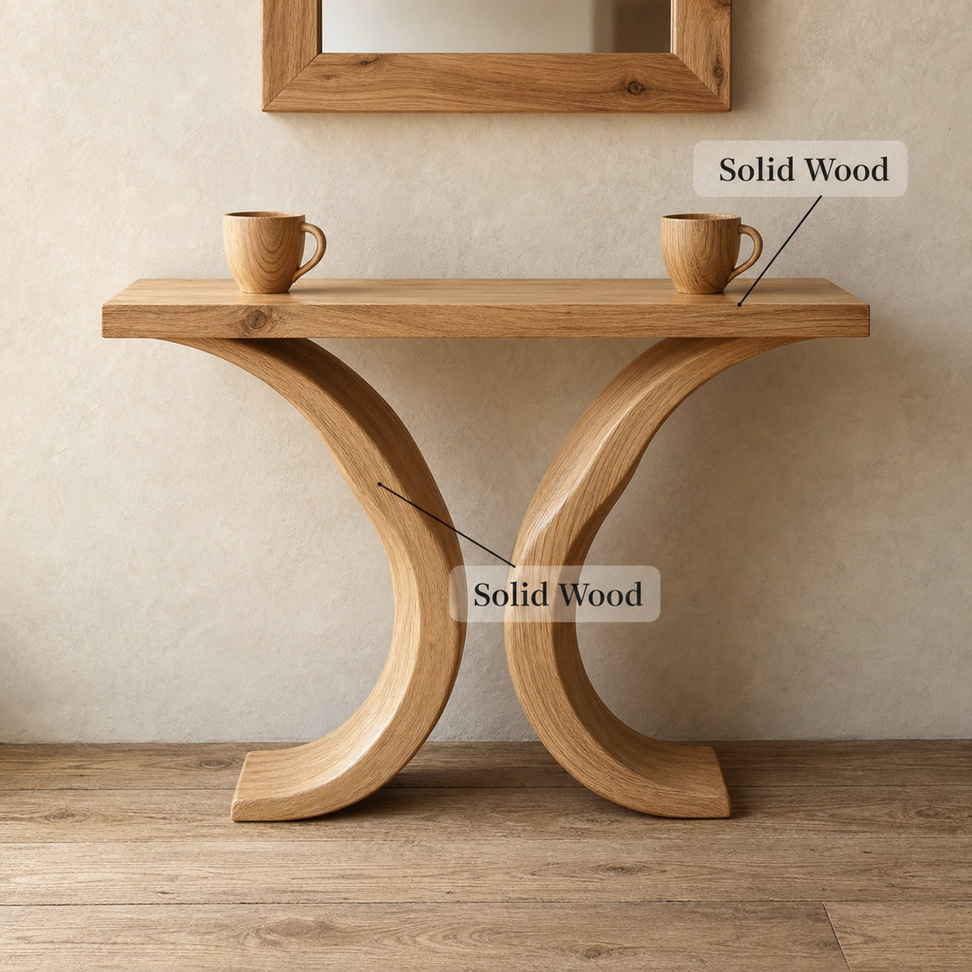 Narrow Floating Edge Console Table Side Table - product view 6