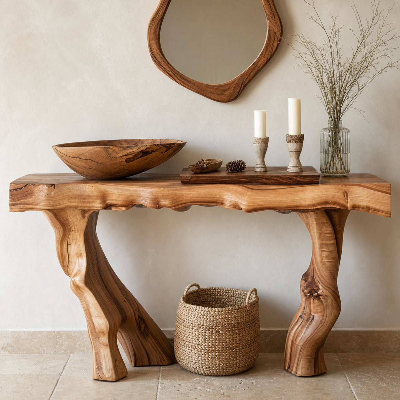 Narrow Live Edge Side Table - product view 2