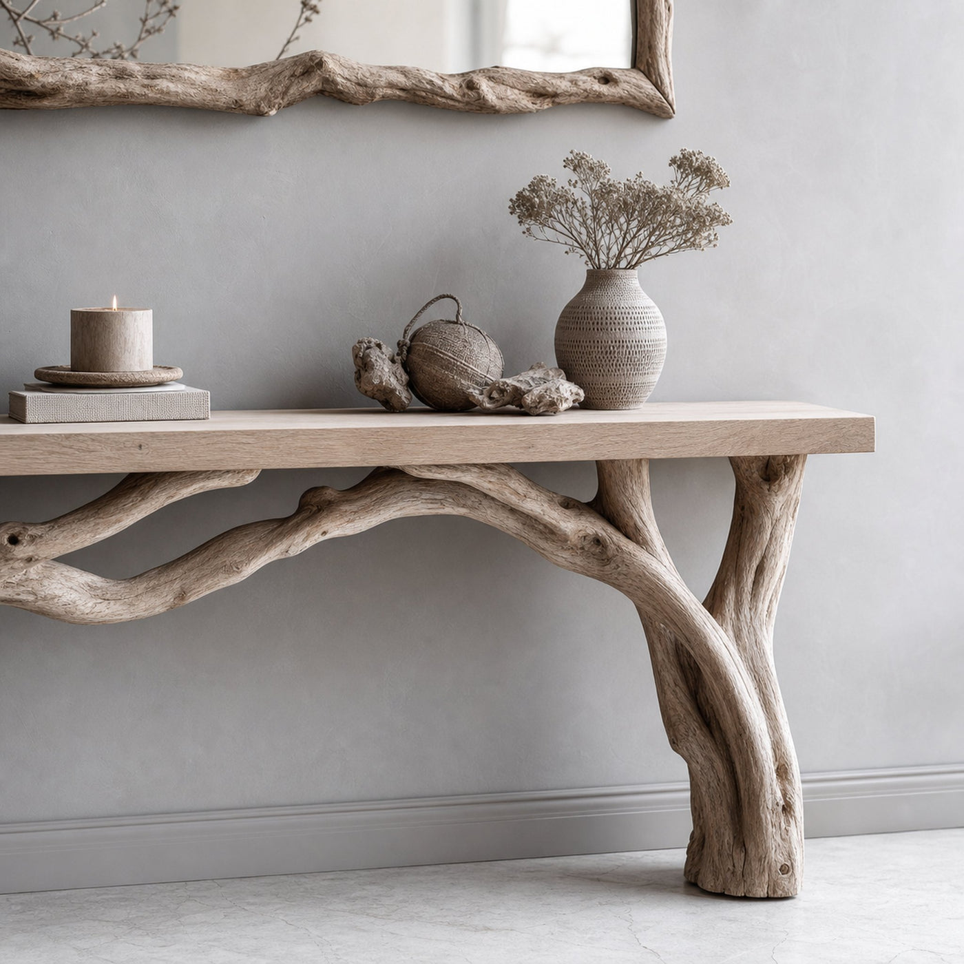 Natural Live Edge Console Table With Handcrafted Quality - product view 4