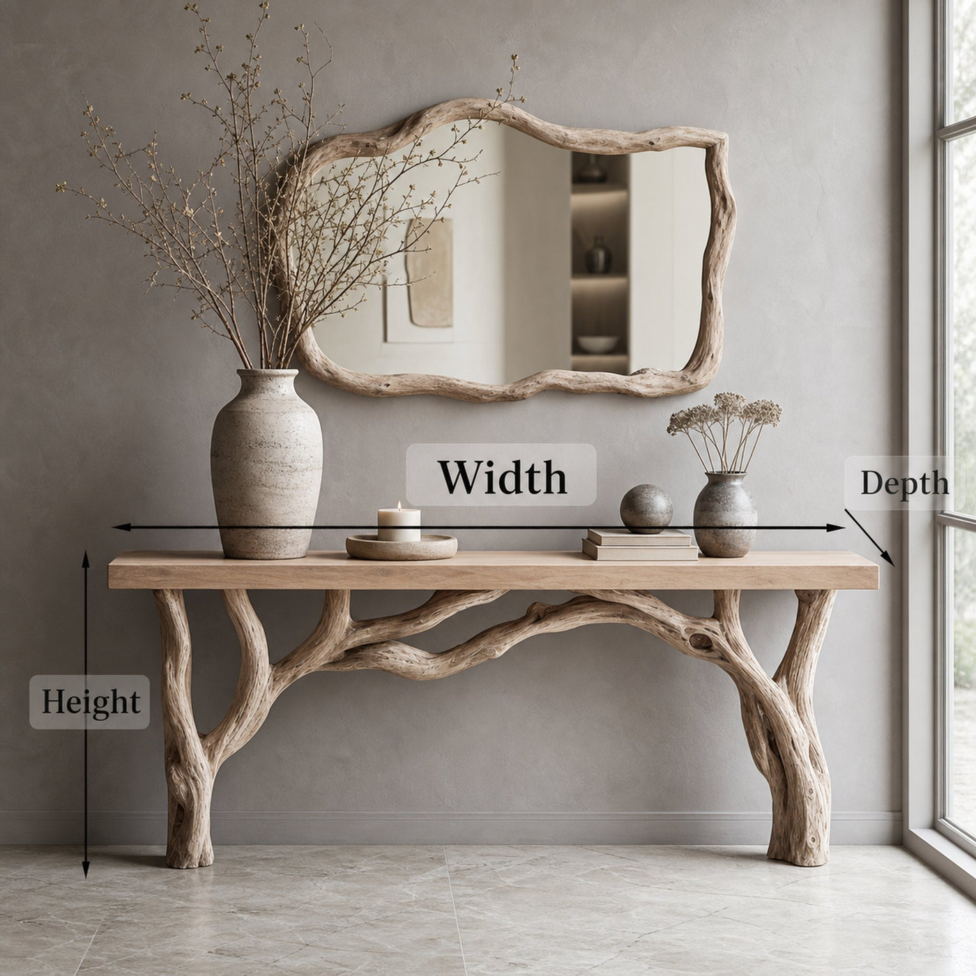 Natural Live Edge Console Table With Handcrafted Quality - product view 5