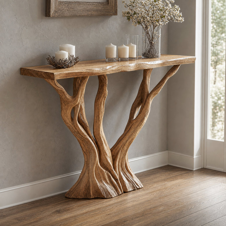 Natural Wood Console Table for Modern Entryways