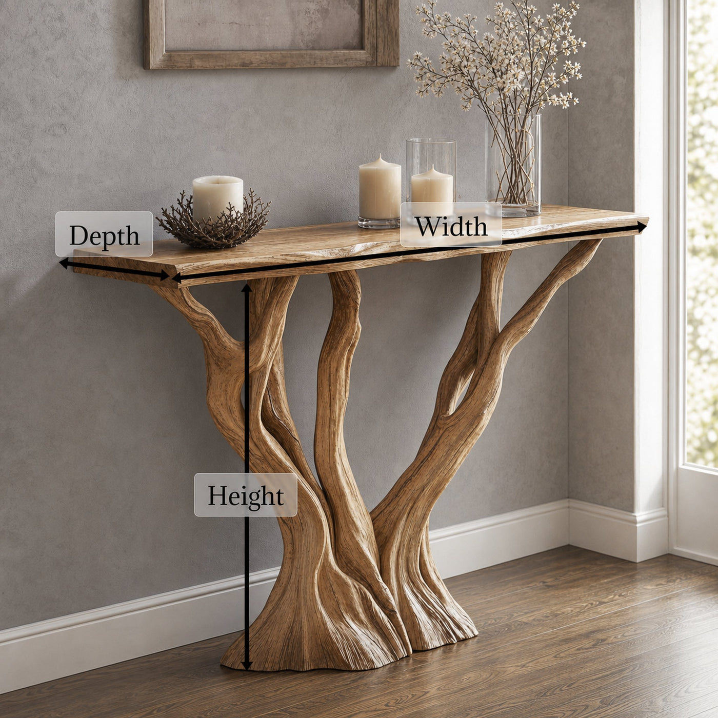 Natural Wood Console Table for Modern Entryways - product view 6