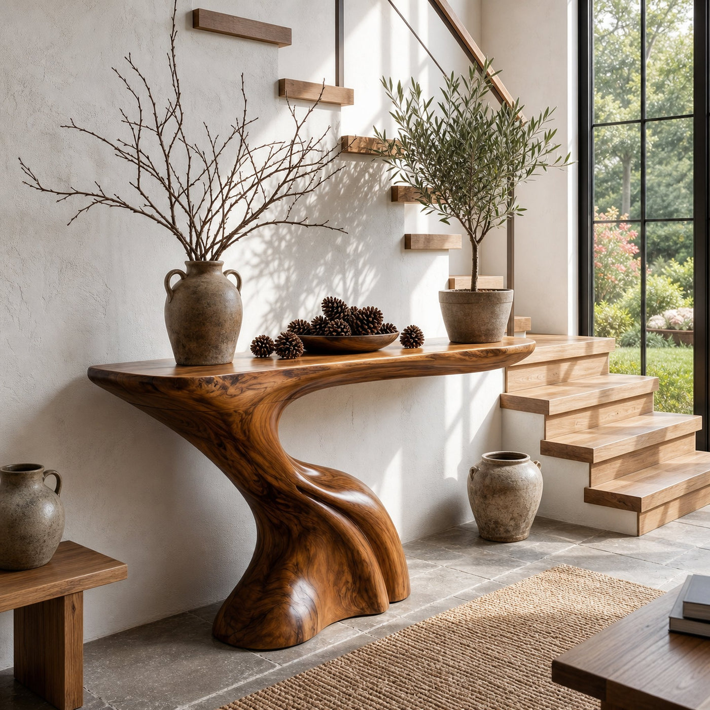 Nature Inspired Console Table With Artistic Tree Structure For Living Room - product view 6
