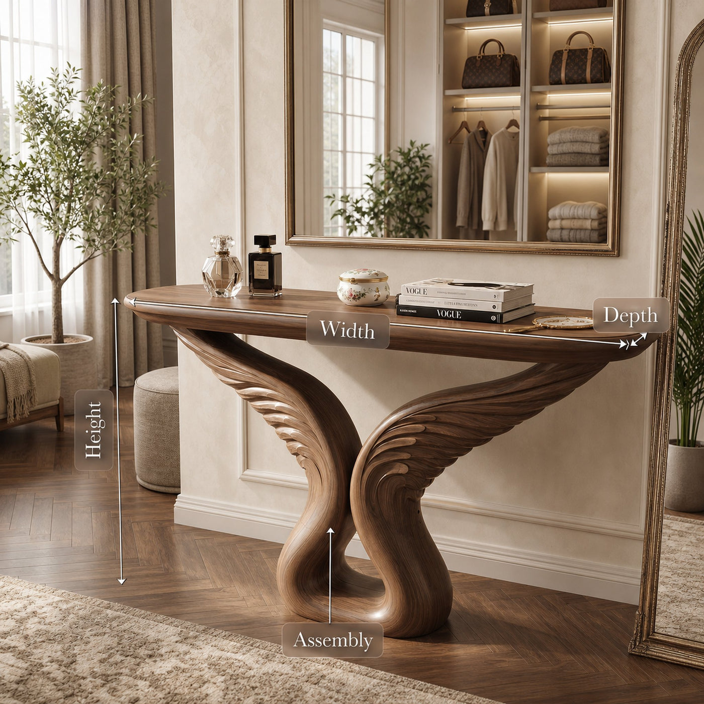 Organic Arch Base Console Table Contemporary Hallway - product view 8