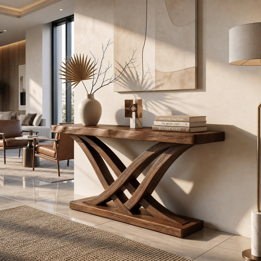 Organic Branch Base Console Table Contemporary Entryway