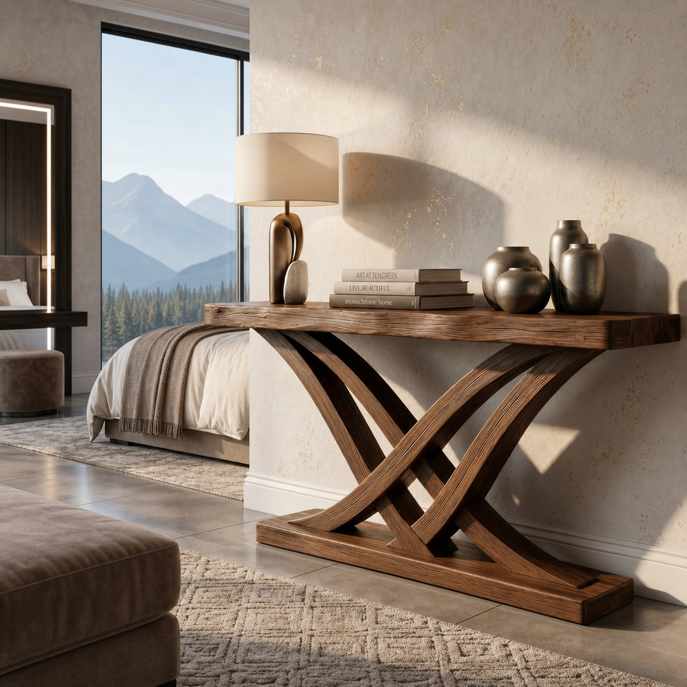 Organic Branch Base Console Table Contemporary Entryway - product view 6