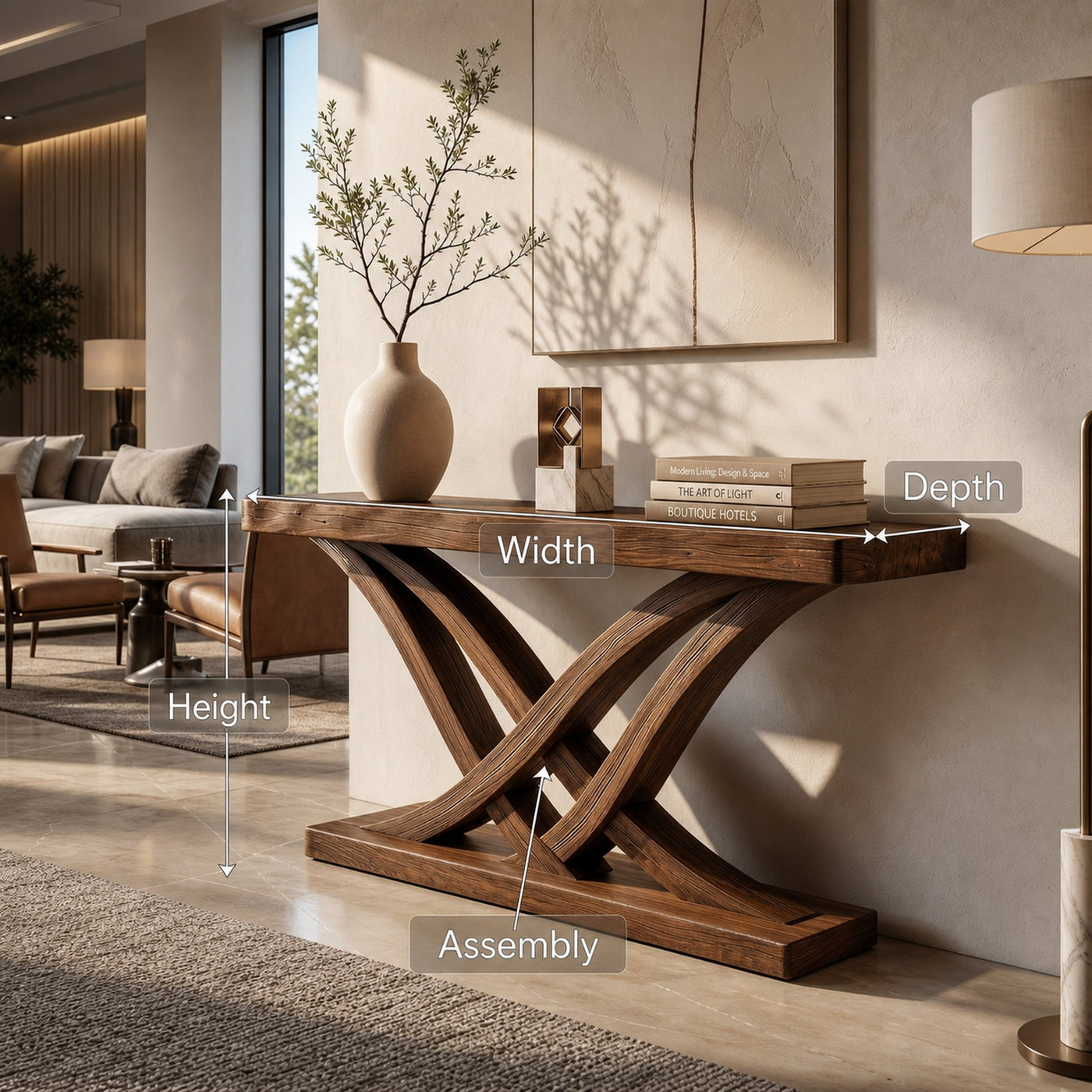 Organic Branch Base Console Table Contemporary Entryway - product view 8