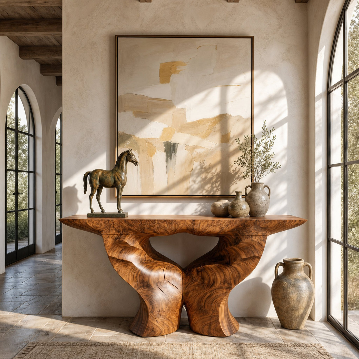 Organic Console Table With Artistic Nature Inspired Design For Living Room - product view 6
