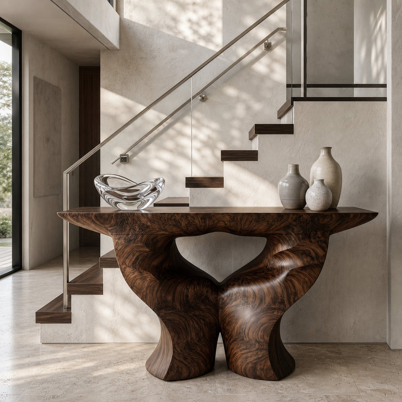 Organic Console Table With Artistic Nature Inspired Design For Living Room - product view 7