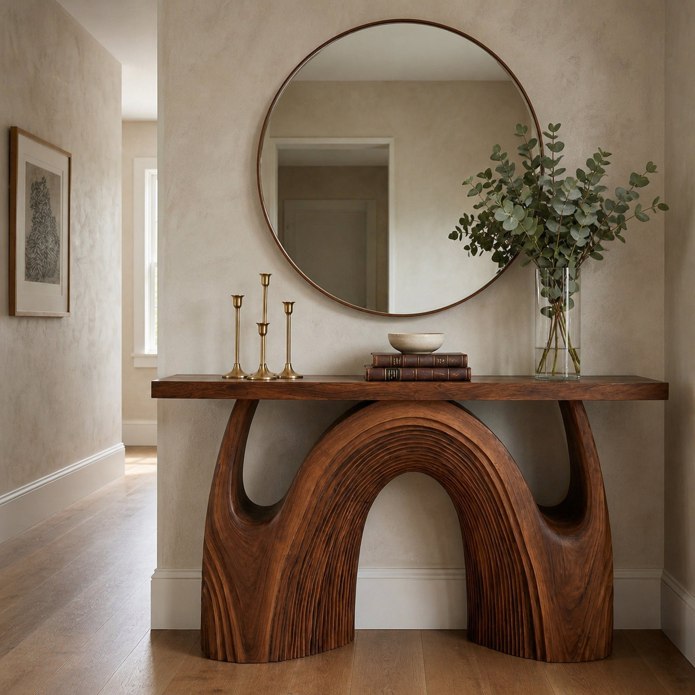 Organic Double Arch Console Table Sofa Back Living Room