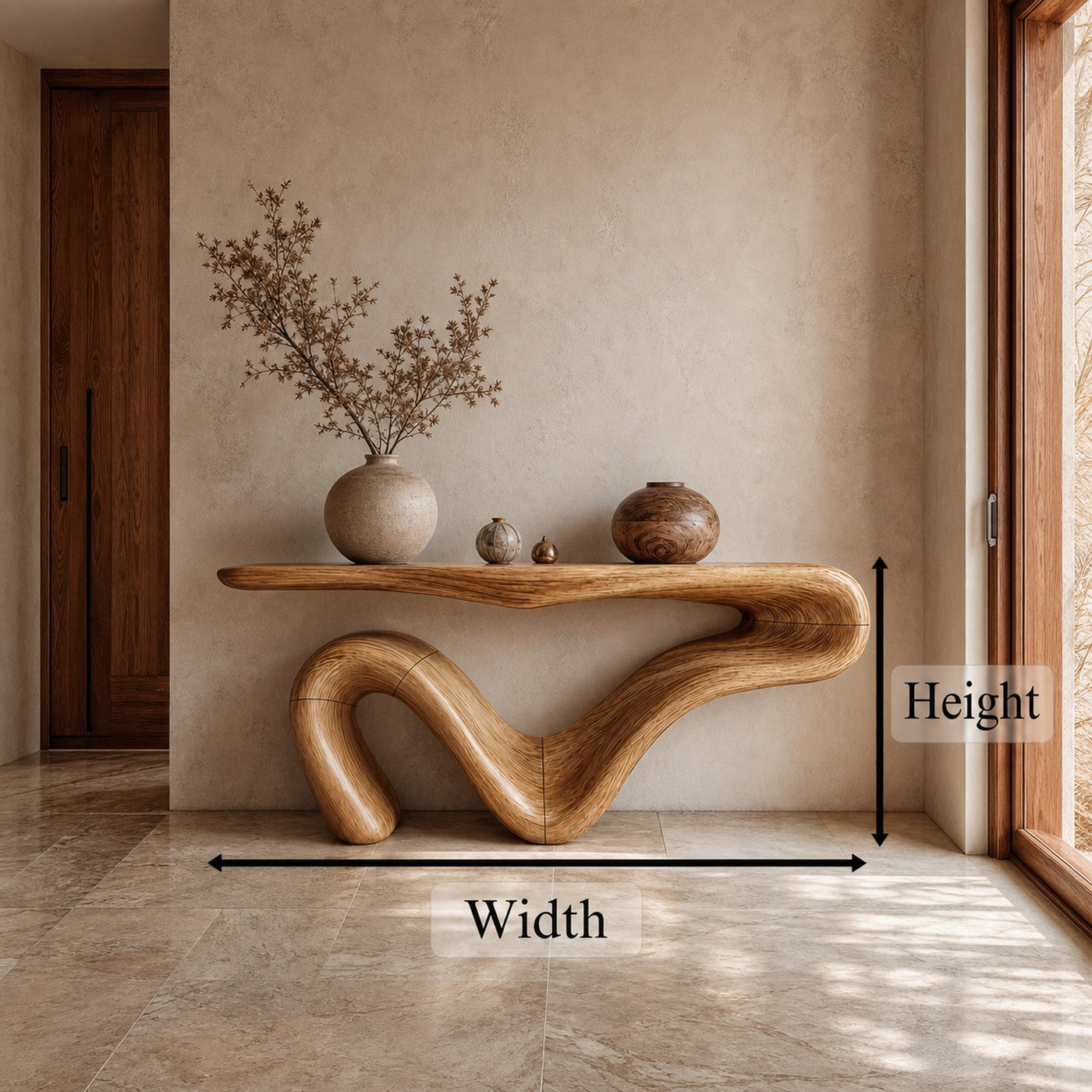 Organic Modern Sculptural Console Table For Entryway And Living Room - product view 8