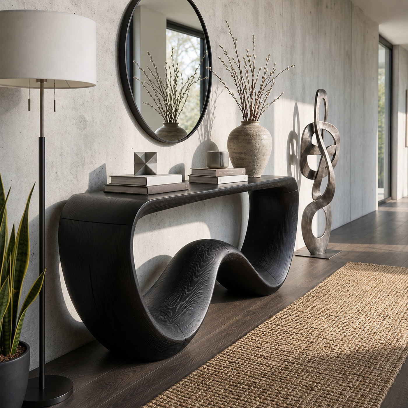 Organic Modern Sculptural Console Table For Living Room - product view 7