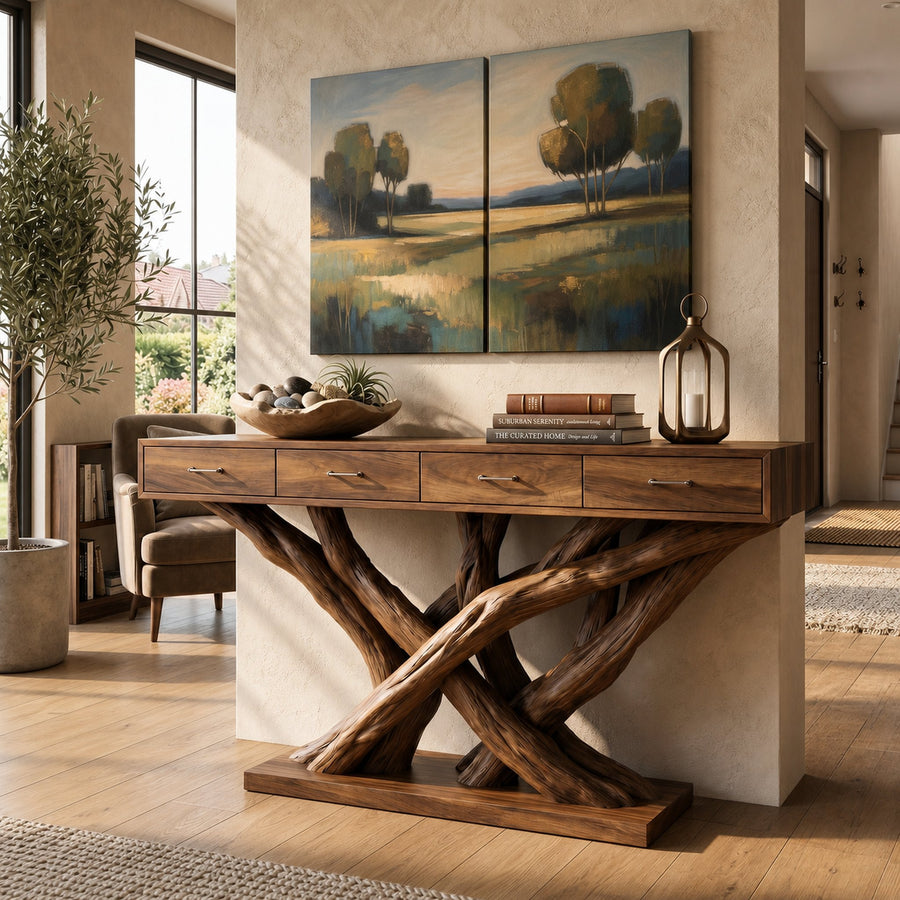 Organic Modern Twisted Root Console Table Luxury Entryway