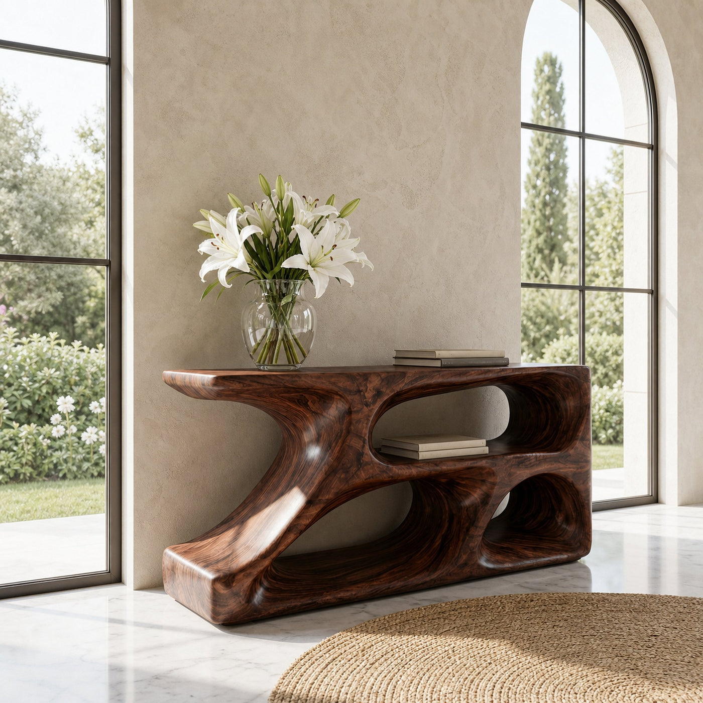 Organic Natural Wood Console Table For Statement Home - product view 7
