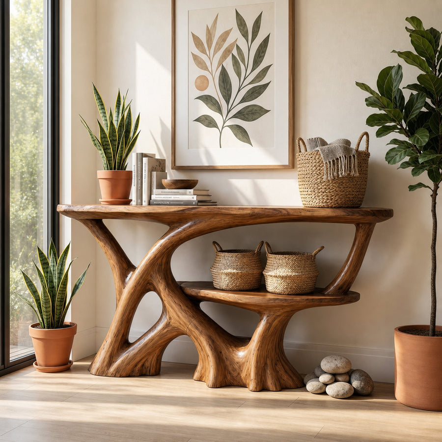 Organic Root Base Console Table Luxury Entryway