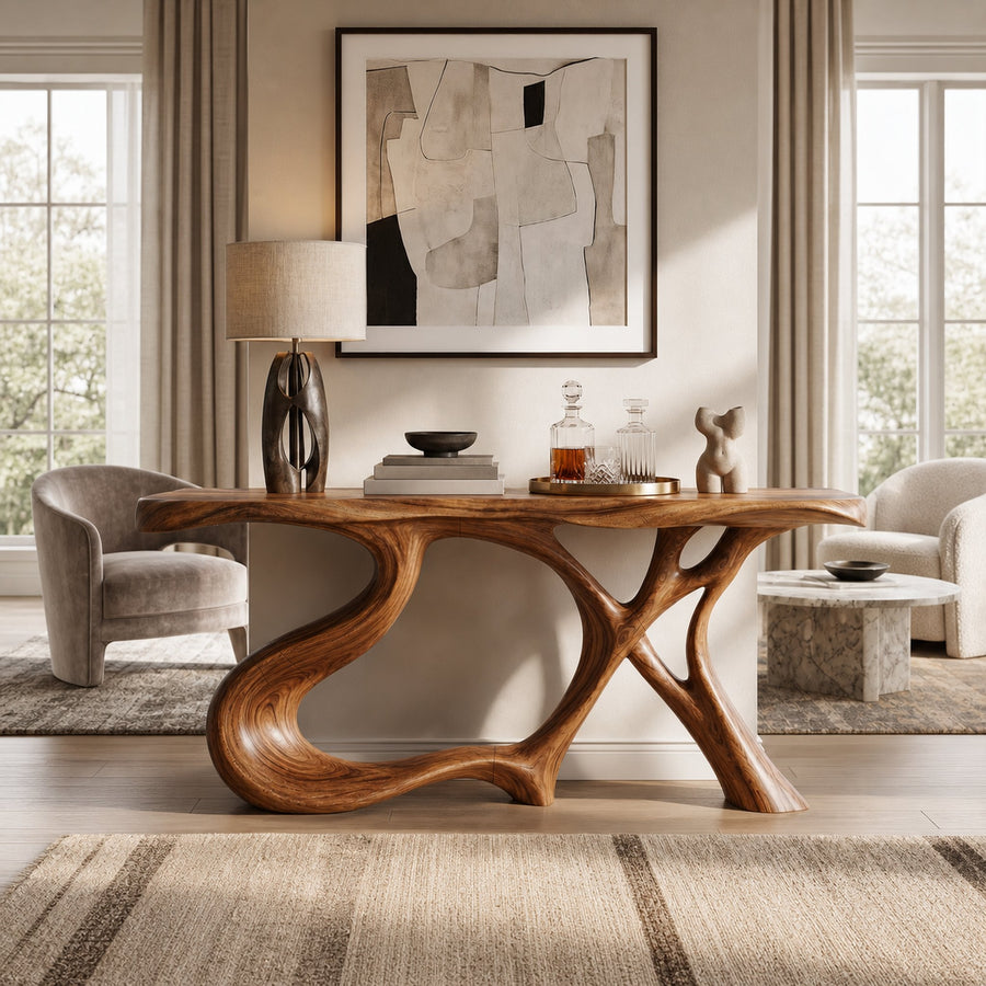 Organic Root Base Console Table Luxury Living Room