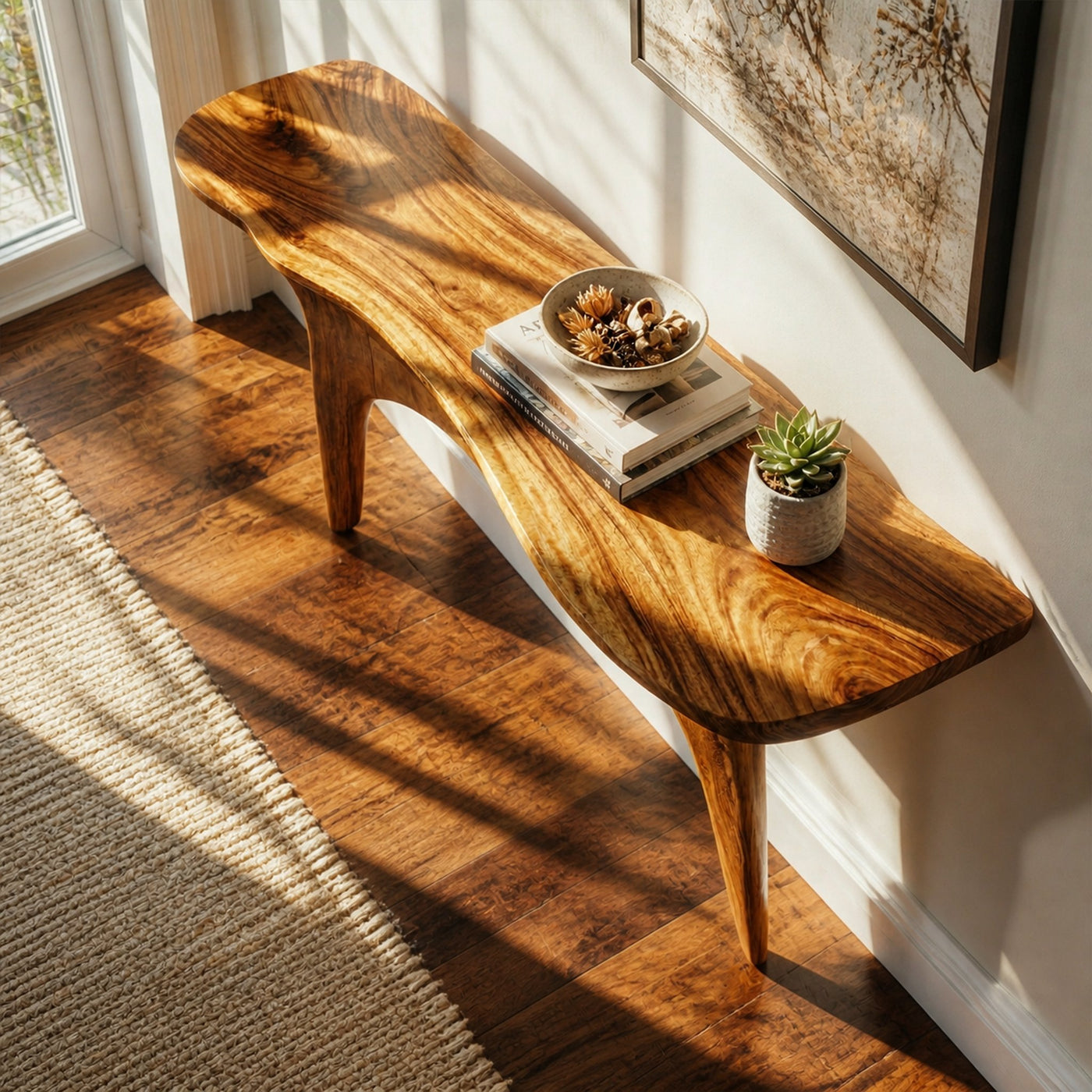 Organic Sculptural Console Table For Entryway And Foyer Space - product view 2