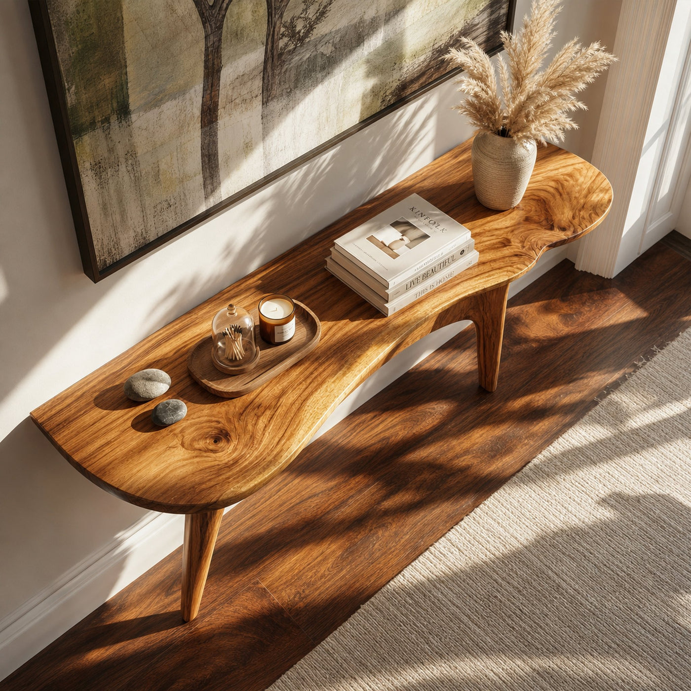 Organic Sculptural Console Table For Entryway And Foyer Space - product view 3