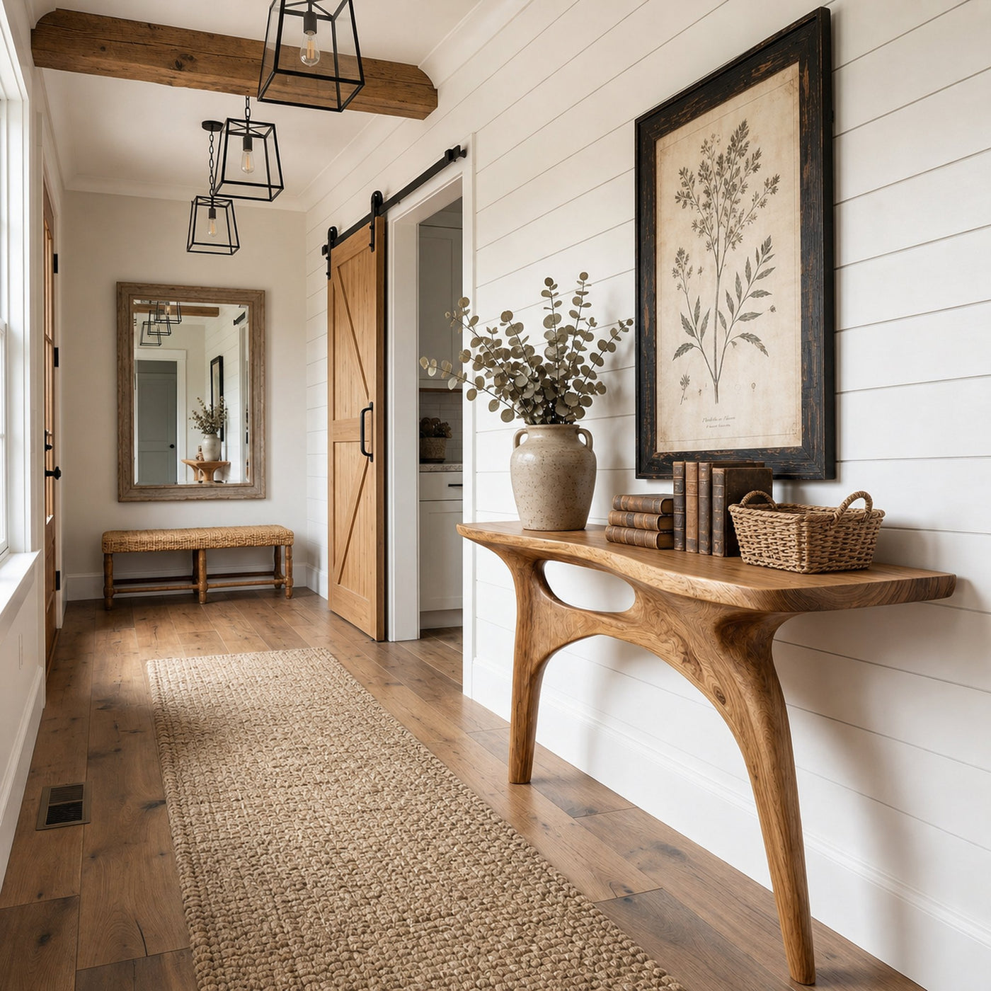 Organic Sculptural Console Table For Entryway And Foyer Space - product view 5