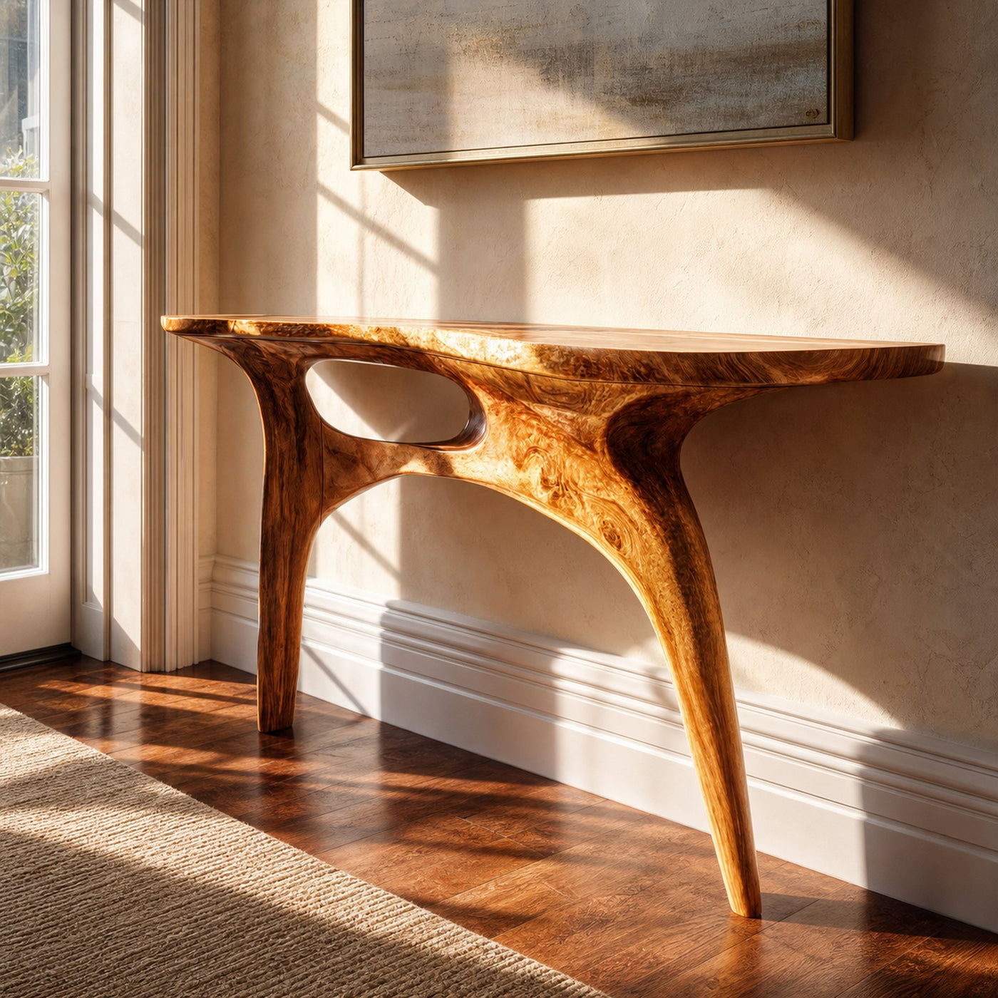 Organic Sculptural Console Table For Entryway And Foyer Space - product view 6