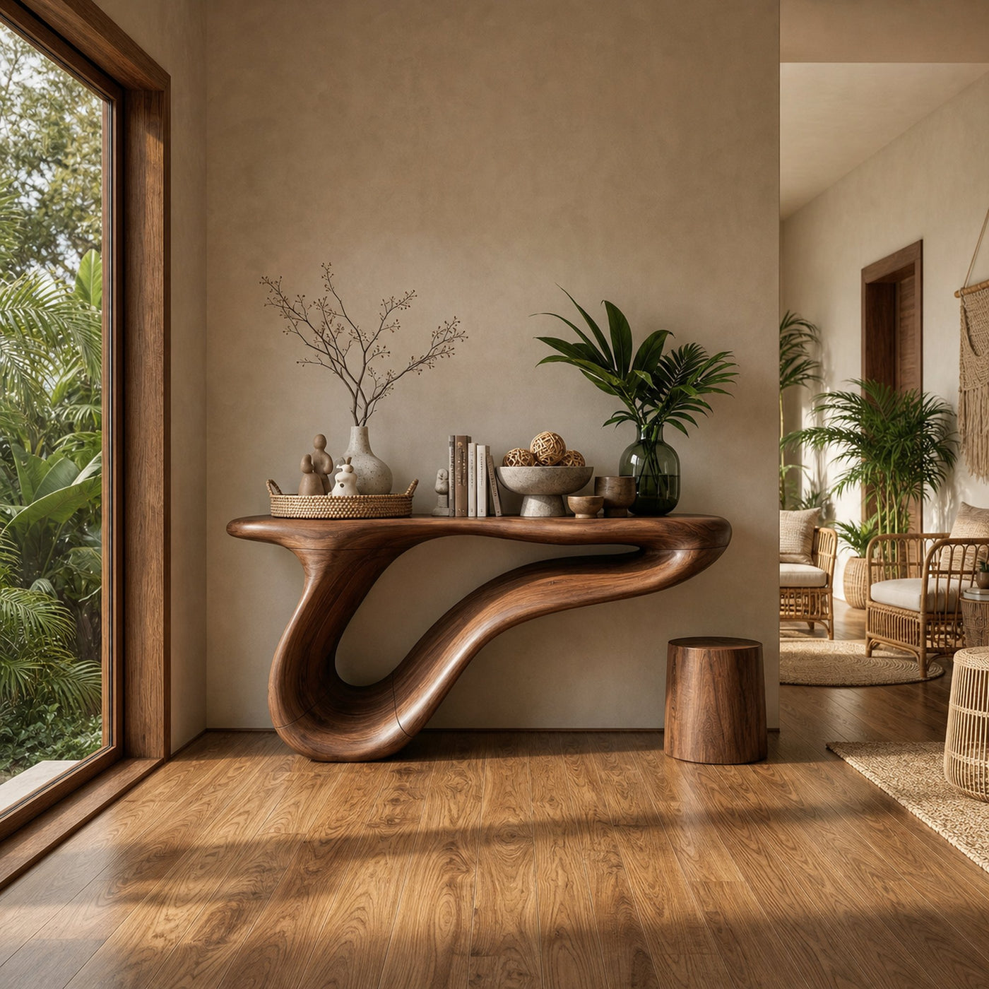 Organic Sculptural Console Table For Entryway And Living Room - product view 7