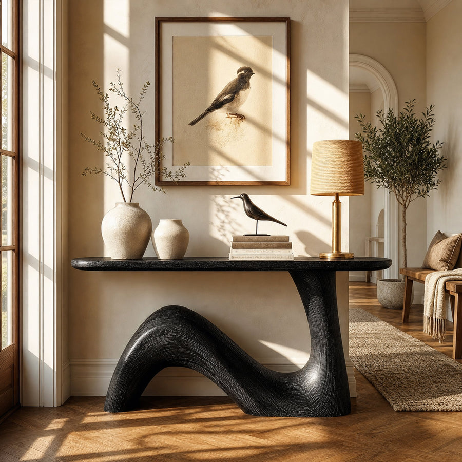 Organic Sculptural Console Table Living Room Sofa Back Entryway