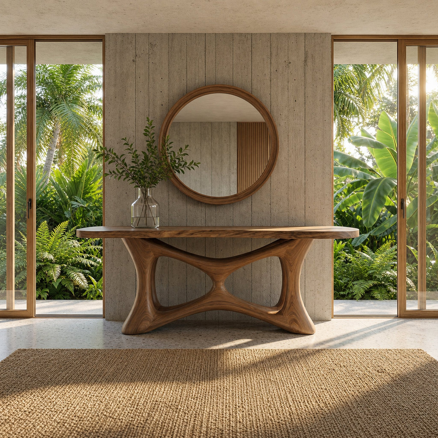 Organic Sculptural Console Table Sofa Back Living Room - product view 3