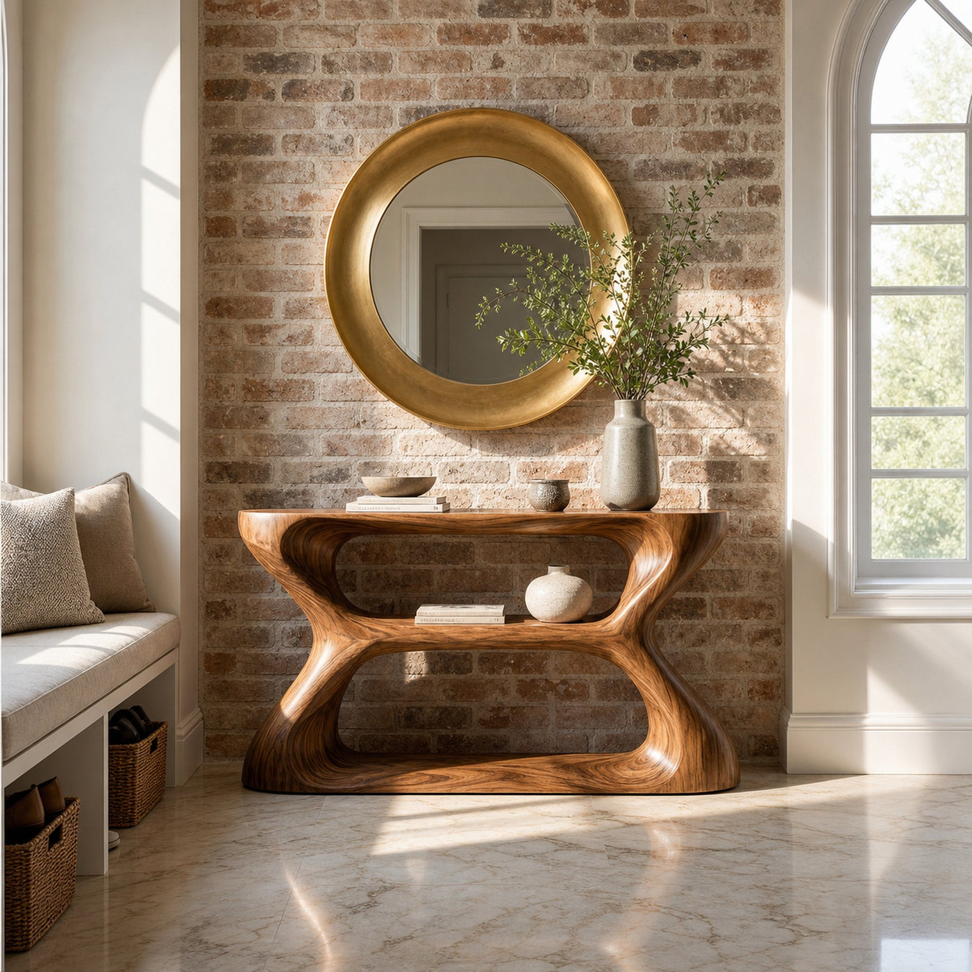 Organic Style Natural Wood Console Table For Living Room - product view 6