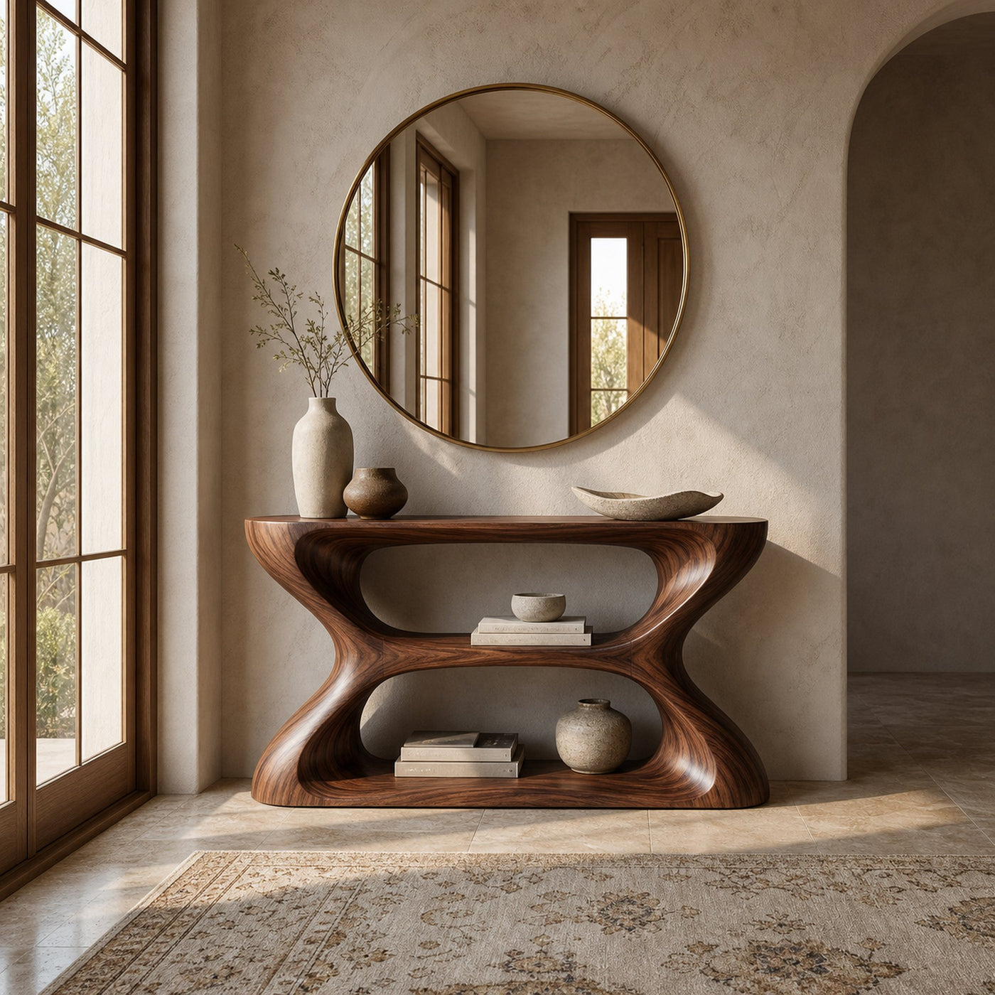 Organic Style Natural Wood Console Table For Living Room - product view 7
