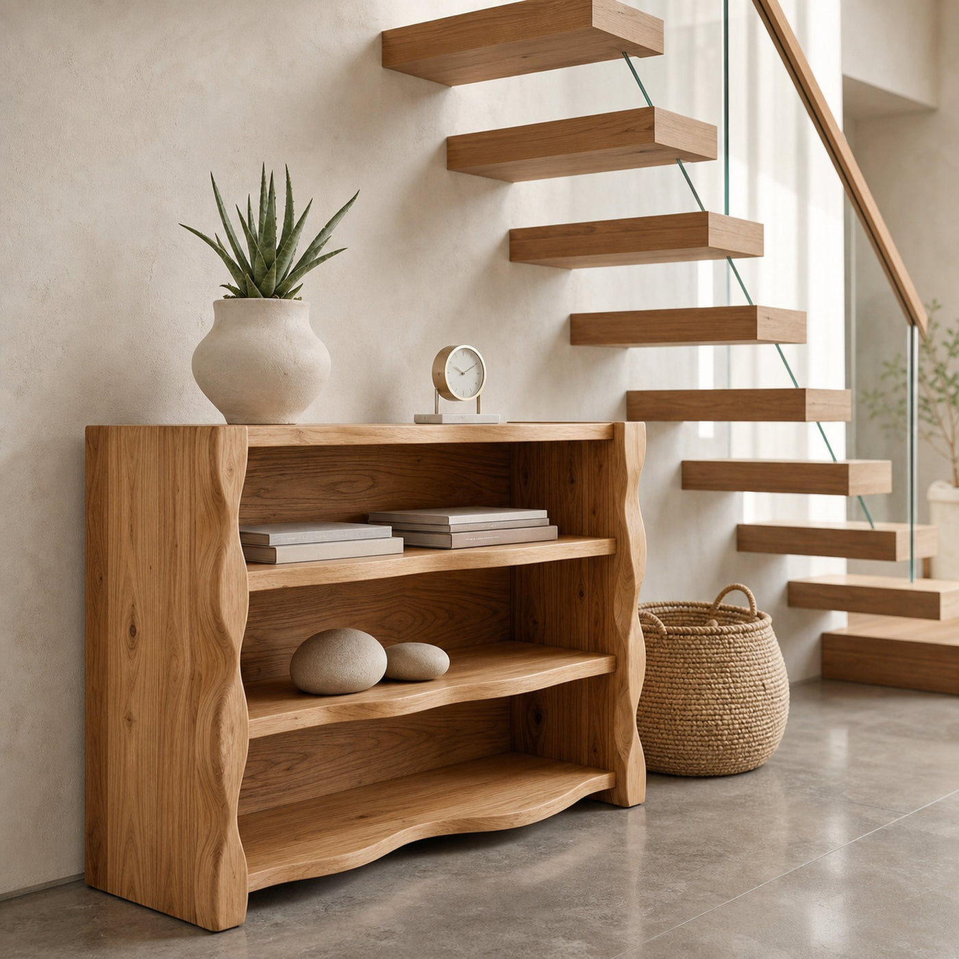 Organic Wavy Console Table With Three Tiers For Interior - product view 5