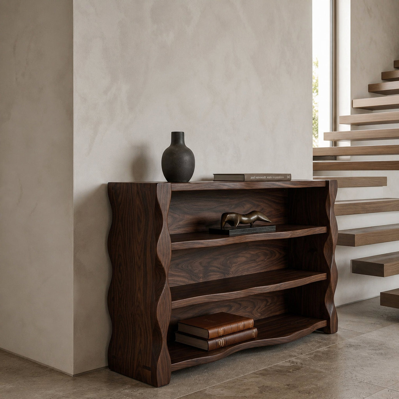 Organic Wavy Console Table With Three Tiers For Interior - product view 7