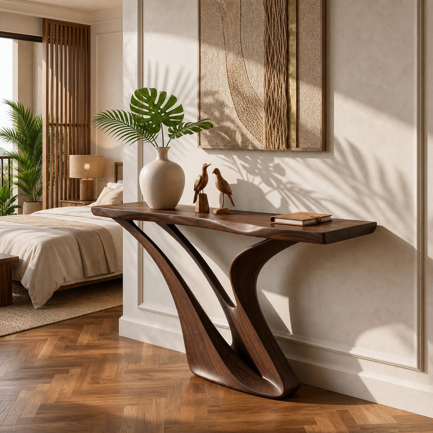 Organic Wing Base Console Table Modern Entryway - product view 7
